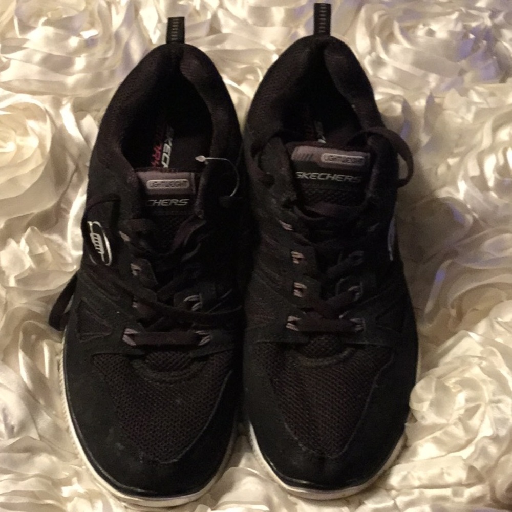 Womens Black & White SKECHERS Memory Foam